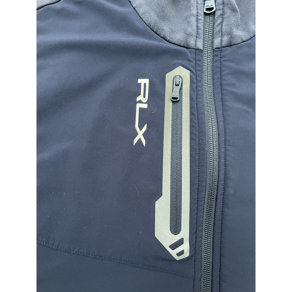 RLX Ralph Lauren Hybrid Mockneck Golf Vest XL Navy Blue French Terry Full Zip - Picture 4 of 7